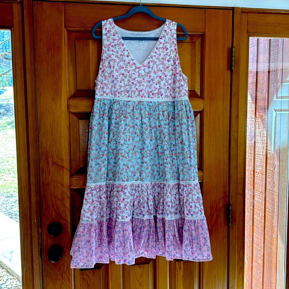 Floral Pink and Blue Women's Skirt